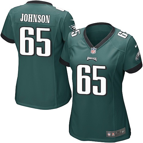 Women's Game Lane Johnson Nike Jersey Midnight Green Home - #65 NFL Philadelphia Eagles